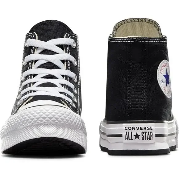 NWT Converse Girls' Chuck Taylor All Star EVA Lift High Top,Black/White-11 - Picture 5 of 6